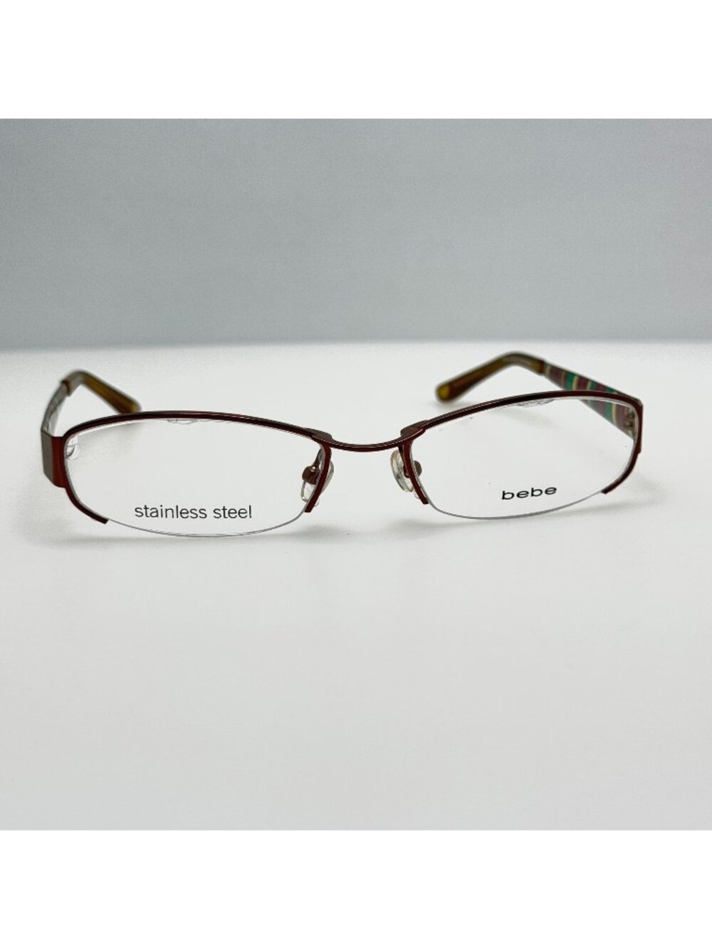 Bebe BB Desire Mocha Stripe Eyeglasses Eye Glasses Frames 53-18-130